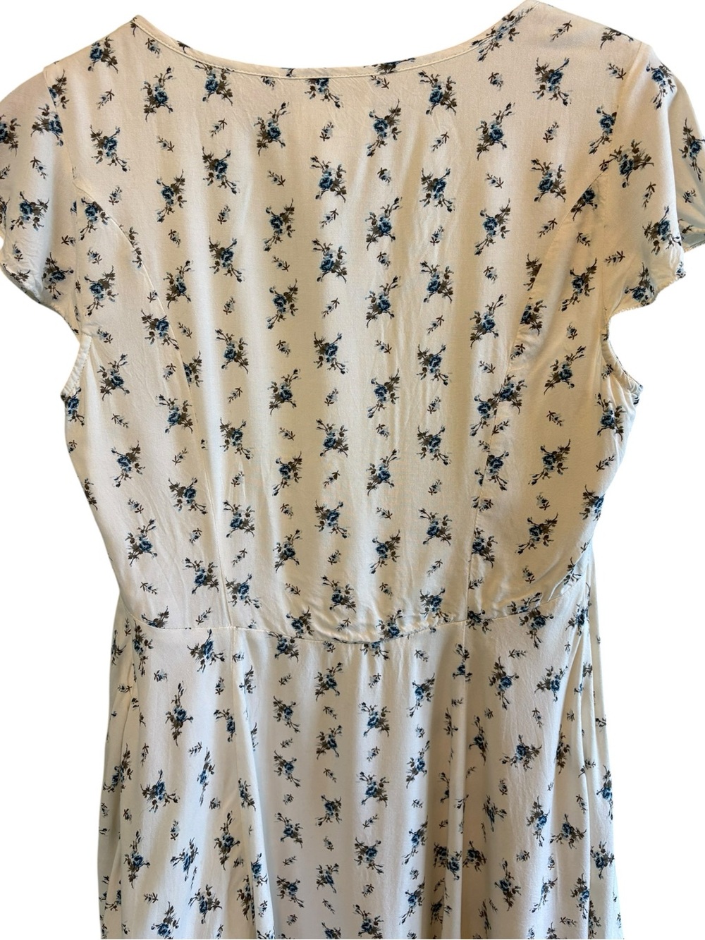 Ralph Lauren DENIM & SUPPLY | Blue Floral V-Neck Summer Dress 12 Cottagecore - Picture 10 of 14